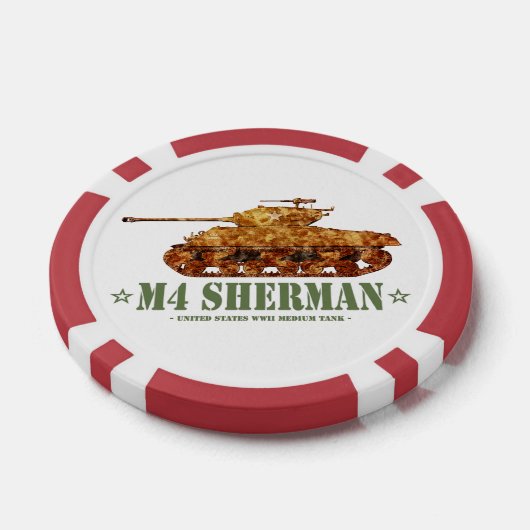 M4 Sherman Tweede Wereldoorlog Amerikaanse Medium  Poker Chips (Enkel)