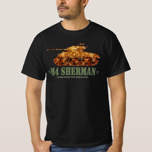 M4 Sherman Tweede Wereldoorlog Amerikaanse Medium  T-shirt (Voorkant)