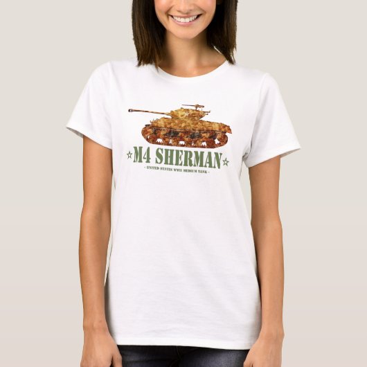 M4 Sherman Tweede Wereldoorlog Amerikaanse Medium  T-shirt (Voorkant)