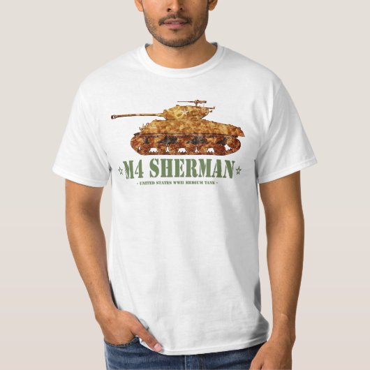 M4 Sherman Tweede Wereldoorlog Amerikaanse Medium  T-shirt (Voorkant)