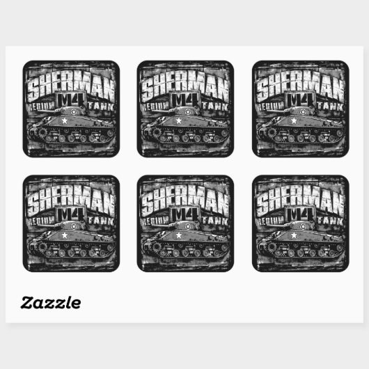 M4 Sherman Vierkante Sticker (Vel)