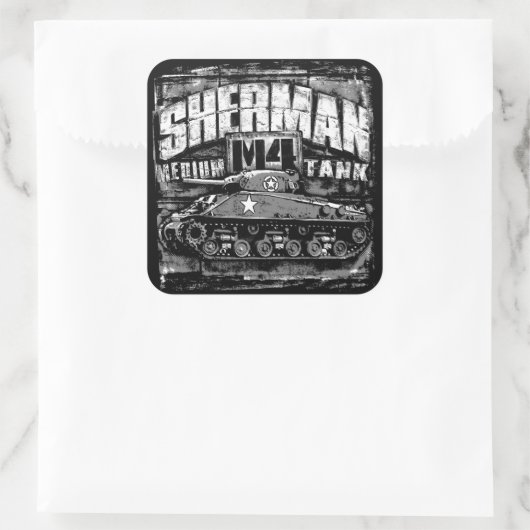 M4 Sherman Vierkante Sticker (Tas)