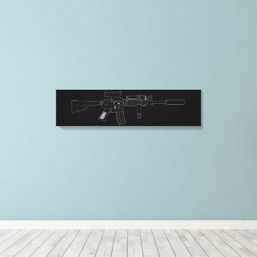 M4 SOPMOD Black Canvas Afdruk (Insitu (Houten vloer))