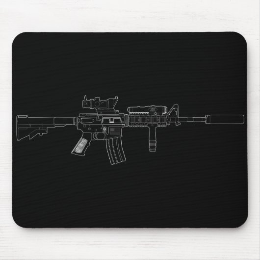 M4 SOPMOD Mousepad Black Muismat (Voorkant)