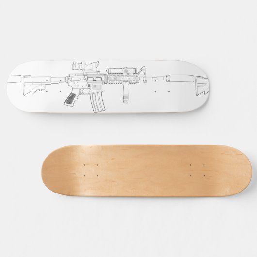 M4 SOPMOD Skateboard DecWhite (Horizontaal)
