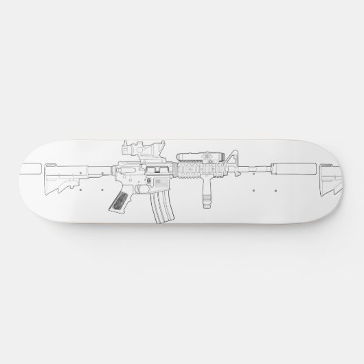 M4 SOPMOD Skateboard DecWhite (Horizontaal)