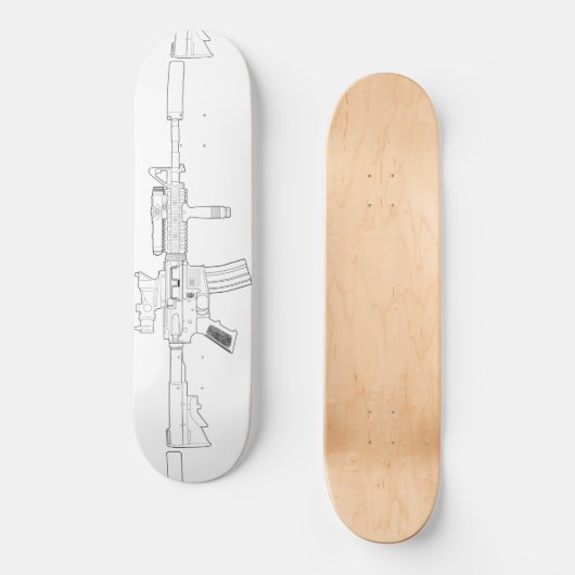 M4 SOPMOD Skateboard DecWhite (Voorkant)