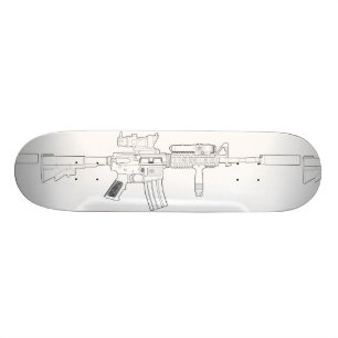 M4 SOPMOD Skateboard DecWhite