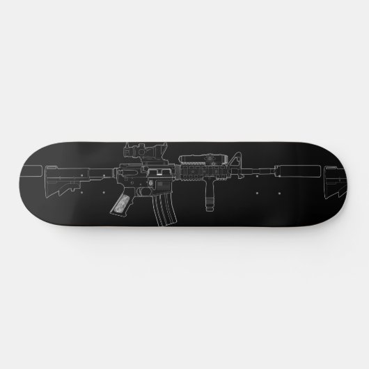 M4 SOPMOD-skateboard, zwart Skateboard (Horizontaal)