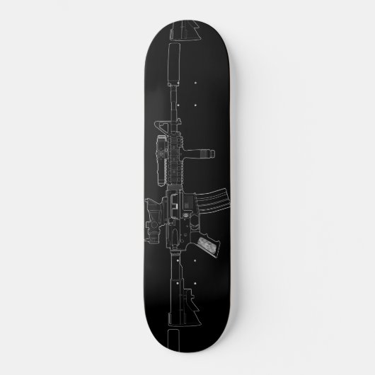 M4 SOPMOD-skateboard, zwart Skateboard (Voorkant)