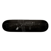 M4 SOPMOD-skateboard, zwart