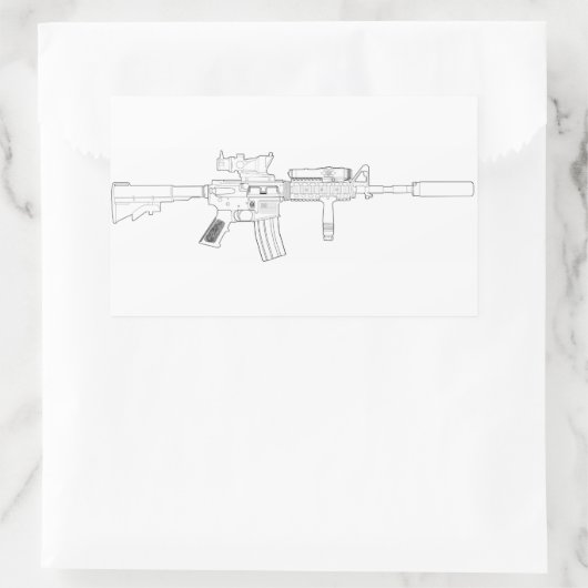 M4 SOPMOD-Sticker Rechthoekige Sticker (Tas)