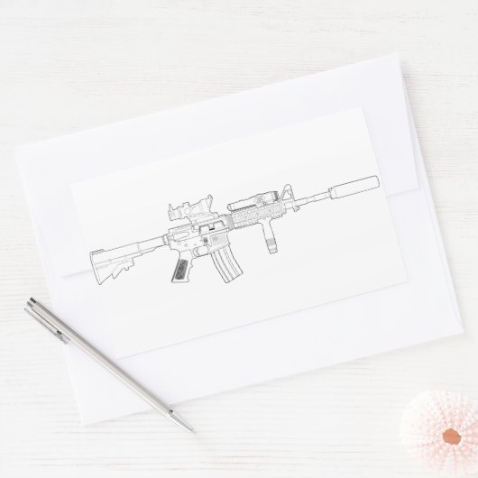 M4 SOPMOD-Sticker Rechthoekige Sticker (Envelop)