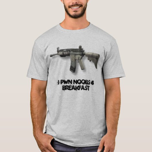 M4A1, I PWN NOOBS 4 UITSPLITSING T-SHIRT (Voorkant)
