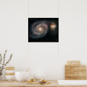 M51 Whirlpool en metgezellige sterrenstelsels Poster (Keuken)