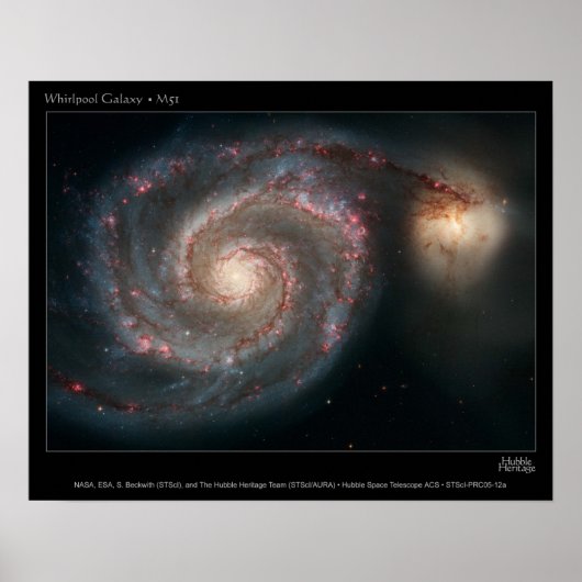 M51 Whirlpool en metgezellige sterrenstelsels Poster (Voorkant)