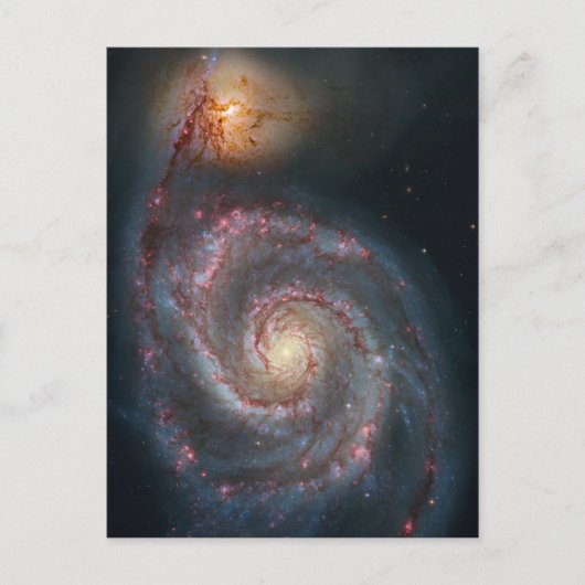 M51 Whirlpool Spiral Galaxy NASA Briefkaart (Voorkant)