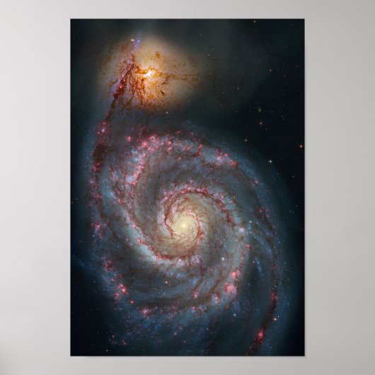 M51 Whirlpool Spiral Galaxy NASA Poster (Voorkant)