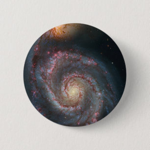 M51 Whirlpool Spiral Galaxy NASA Ronde Button 5,7 Cm