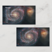 M51 Whirlpool Spiral Galaxy NASA Visitekaartje (Voorkant / Achterkant)