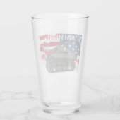M5A1 Stuart w / Amerikaanse vlag achtergrond pint  Glas (Achterkant)
