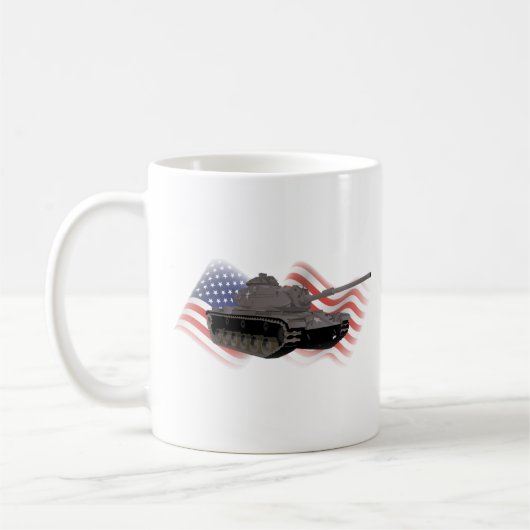 M60 American Battle Tank met Amerikaanse vlag Koffiemok (Links)
