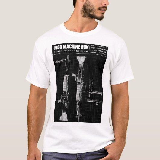 M60 MACHINEDIAGRAM PISTOOL T-SHIRT (Voorkant)