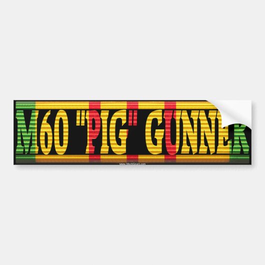 M60 "Pig" Gunner Vietnam Service Ribbon Sticker (Voorkant)