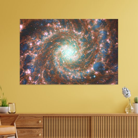 M74 Spiral Galaxy | NGC 628 | Hubble & JWST Canvas Afdruk (Insitu (Woonkamer))