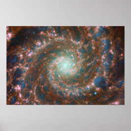 M74 Spiral Galaxy | NGC 628 | Hubble & JWST Poster