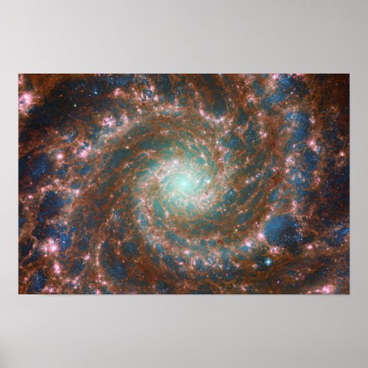 M74 Spiral Galaxy | NGC 628 | Hubble & JWST Poster (Voorkant)