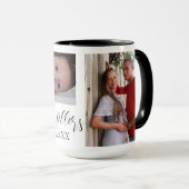 M9moderne monogram familie fotocollage gepersonali mok (Voorkant rechts)