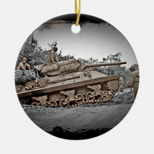 M-10 Tank oestroyer WWII Keramisch Ornament (Voorkant)