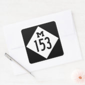 M-153 Ford Road Michigan Hwy Sign Square Sticker (Envelop)