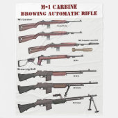 M-1 CARBINE en BAR Fleece Deken (Voorkant)