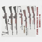 M-1 CARBINE en BAR Fleece Deken (Voorkant (Horizontaal))