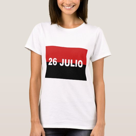 M-26-7 vlag - Bandera del Movimiento 26 de Julio. T-shirt (Voorkant)