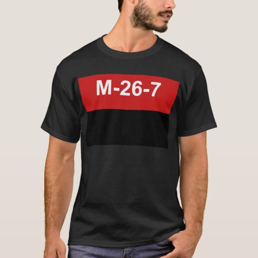 M-26-7 vlag - Bandera del Movimiento 26 de Julio. T-shirt (Voorkant)