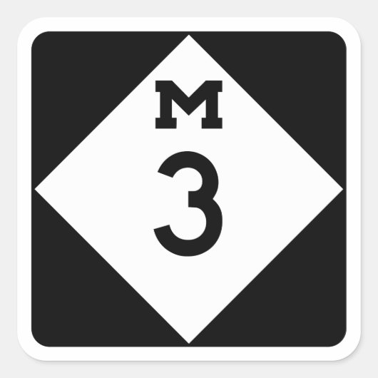 M-3, Michigan, Verenigde Staten Vierkante Sticker (Voorkant)