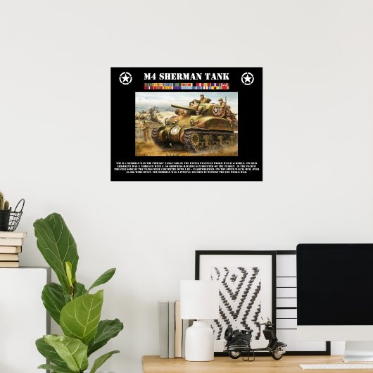 M-4 Sherman Tank Poster (Thuiskantoor)