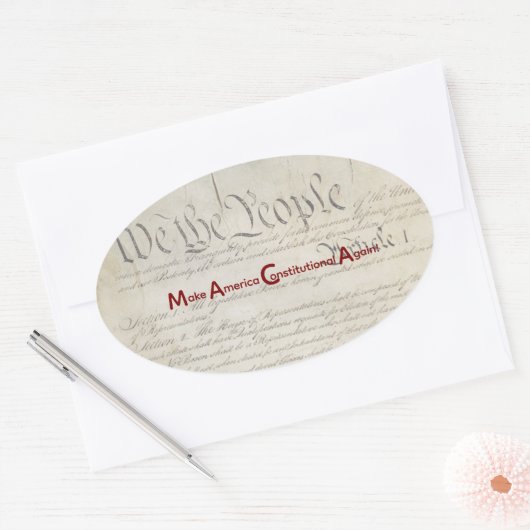 M A C A - Make America Constitutional Again! Ovale Sticker (Envelop)