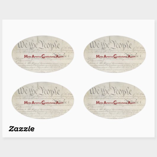 M A C A - Make America Constitutional Again! Ovale Sticker (Vel)