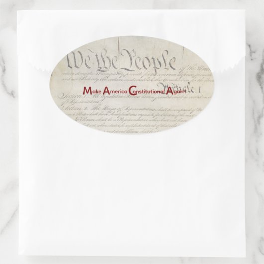 M A C A - Make America Constitutional Again! Ovale Sticker (Tas)