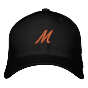 M Alfabet Monogram Initiaal Flexfit Wol-Hoeden L X Geborduurde Pet