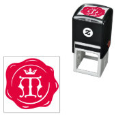 M - Antiek Wax Seal Gotische Kroon Initiaal Letter Zelfinktende Stempel (In situ)