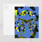 M Blauw Briefkaart (Voorkant / Achterkant)