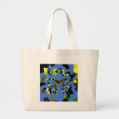 M Blauw Grote Tote Bag (Voorkant)