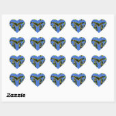 M Blauw Hart Sticker (Vel)
