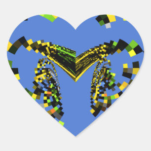 M Blauw Hart Sticker