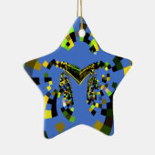 M Blauw Keramisch Ornament (Rechts)